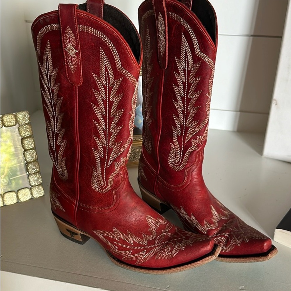 Lane Lexington Red Leather Western Boots